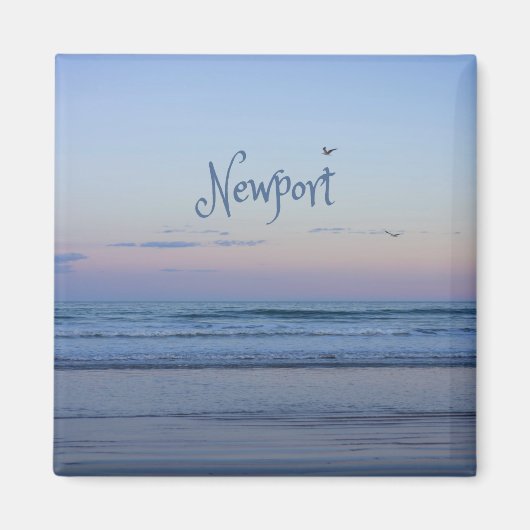 Newport Beach California Ocean Sunrise Blue Magnet (Vorne)