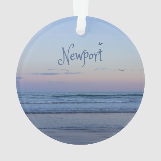 Newport Beach California Ocean Sunrise Blue Ornament (Rückseite)