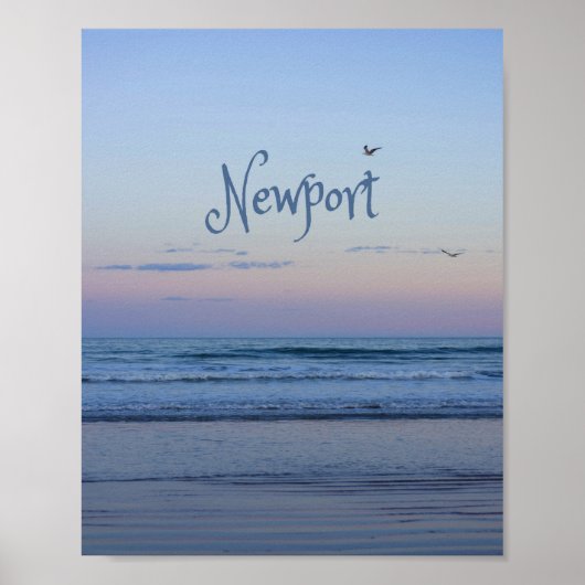 Newport Beach California Ocean Sunrise Blue Poster (Vorne)