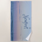 Newport Beach California Ocean Sunrise Blue Strandtuch (Vorderseite)