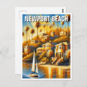 Newport Beach California Postkarte (Vorne/Hinten)
