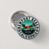 Newport Beach California Retro Sunset Souvenir 80e Button (Vorne & Hinten)
