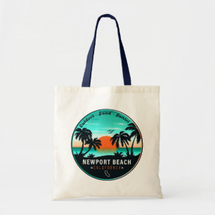 Newport Beach California Retro Sunset Souvenir 80e Tragetasche
