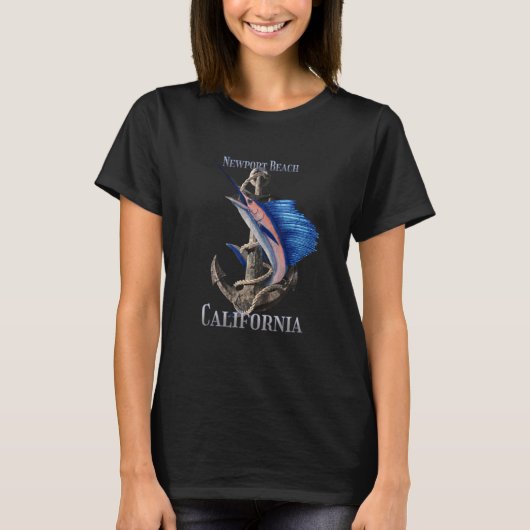 Newport Beach California Schwertfisch Marlin Ocean T-Shirt (Vorderseite)