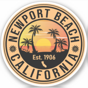 Newport Beach California Vintage Souvenirs Aufkleber