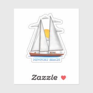 Newport Beach Coastal Nautical Sailing Aufkleber