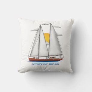 Newport Beach Coastal Nautical Sailing Kissen