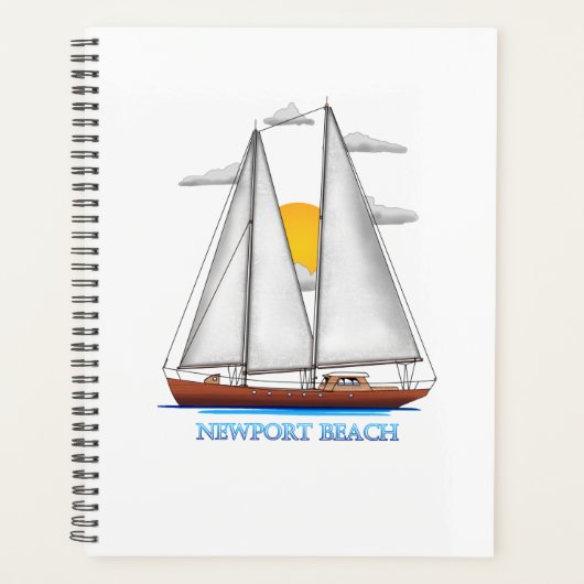 Newport Beach Coastal Nautical Sailing Planer (Vorderseite)