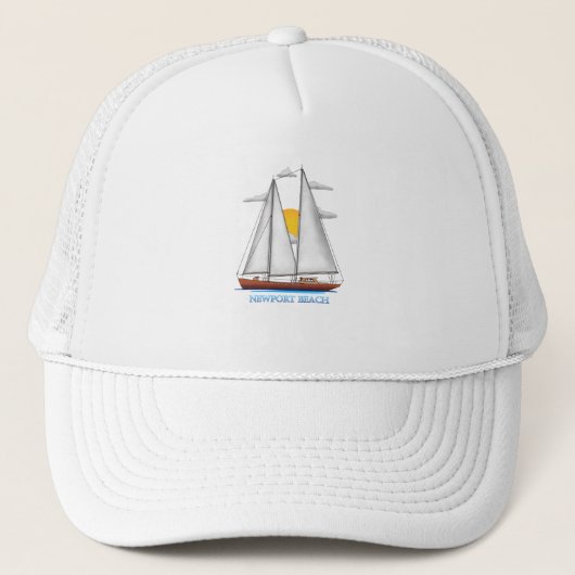 Newport Beach Coastal Nautical Sailing Truckerkappe (Vorderseite)