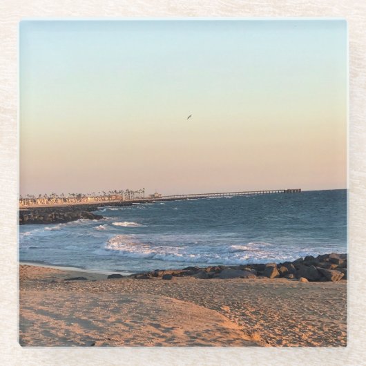 Newport Beach in Sunset, Kalifornien Glasuntersetzer (Vorderseite)