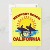 NEWPORT BEACH KALIFORNIA POSTKARTE (Vorne/Hinten)