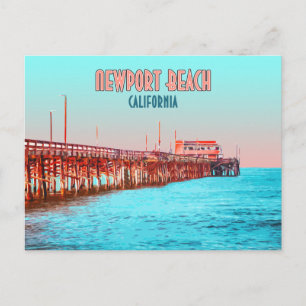 Newport Beach Kalifornien Balboa Pier Vintage Postkarte