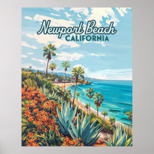 Newport Beach Kalifornien Orange County Vintage Poster