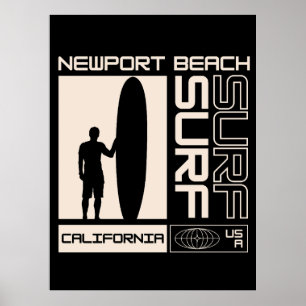 Newport Beach Kalifornien USA Surfen Poster
