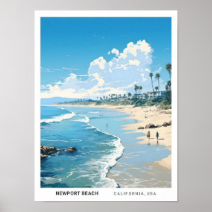 Newport Beach Kalifornien USA Vintage Reise Poster