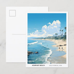 Newport Beach Kalifornien USA Vintage Reise Postkarte