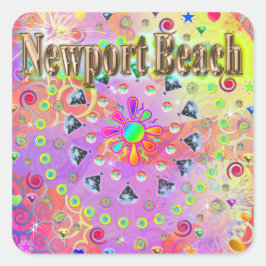 Newport Beach Lucky Golden Sticker