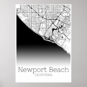 Newport Beach Map - Kalifornien - City Map Poster