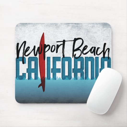 Newport Beach Mouse Pad California Surfboard Mousepad (Mit Mouse)