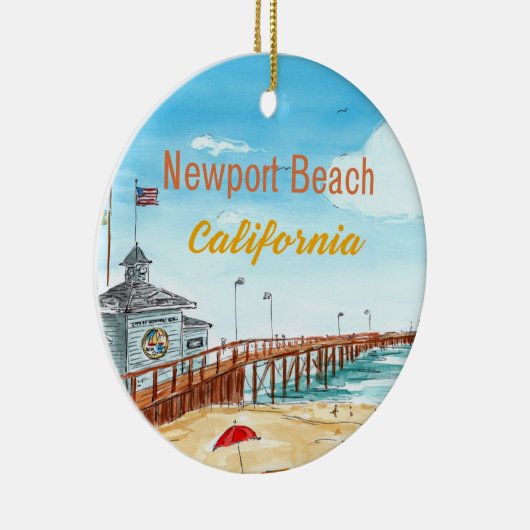 Newport Beach Pier Schmuck Keramik Ornament (Rechts)