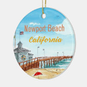 Newport Beach Pier Schmuck Keramik Ornament (Links)