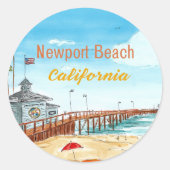 Newport Beach Pier Sticker (Vorderseite)