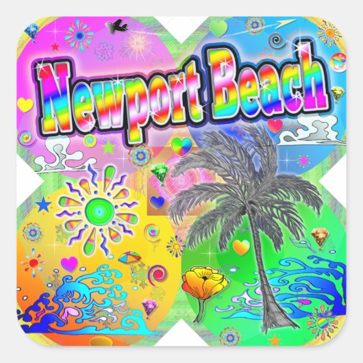 Newport Beach Quadro Seasons Sticker (Vorderseite)