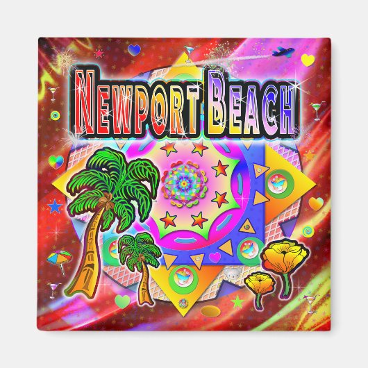 Newport Beach Tropical Friends Magnet (Vorne)