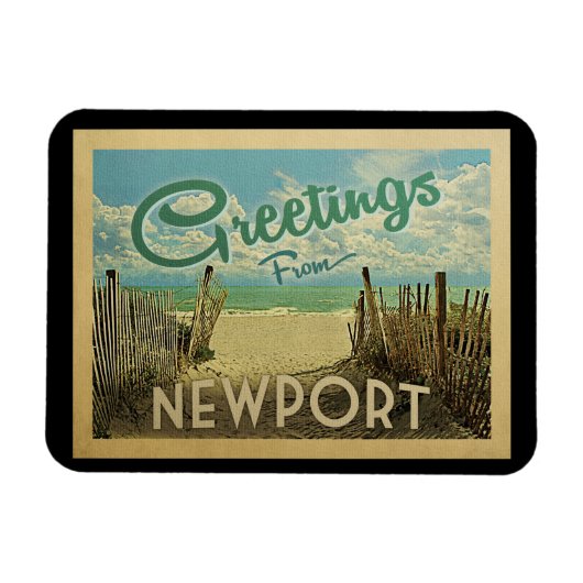Newport Beach Vintage Travel Magnet (Horizontal)