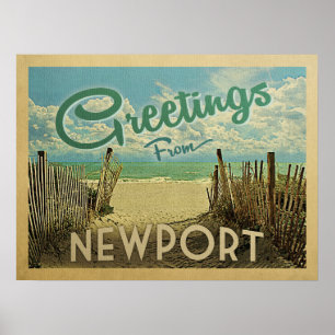 Newport Beach Vintage Travel Poster