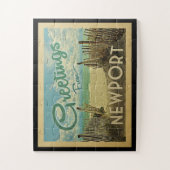 Newport Beach Vintage Travel Puzzle (Vertikal)