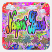 Newport Beach Vista Express-Aufkleber Quadratischer Aufkleber (Vorderseite)