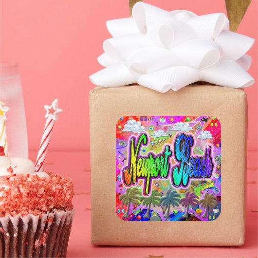 Newport Beach Vista Express-Aufkleber Quadratischer Aufkleber (Party)