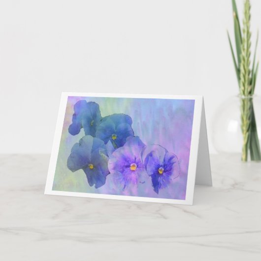 Newport Blue Pansies Card Karte (Vorderseite)