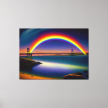 Newport Bridge, Sommernacht, Regenbogen