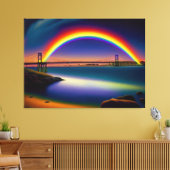 Newport Bridge, Sommernacht, Regenbogen Leinwanddruck (Insitu (Wohnzimmer))