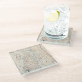 Newport County, Rhode Island Glasuntersetzer (Schrägansicht)