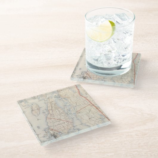 Newport County, Rhode Island Glasuntersetzer (Schrägansicht)