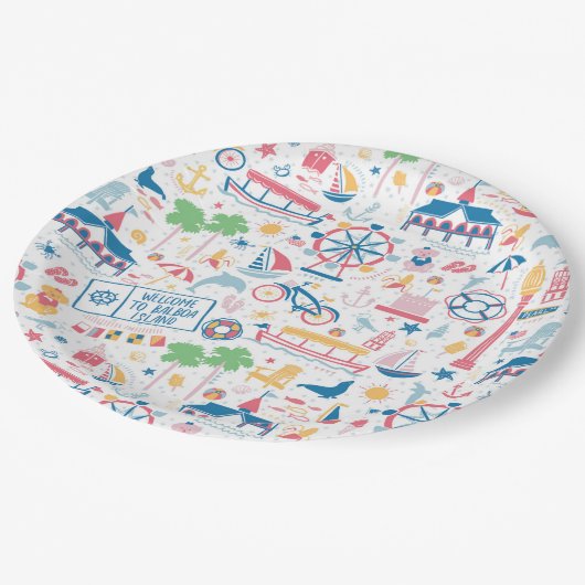 Newport-Hafen-Papier-Teller Pappteller (Schrägansicht)