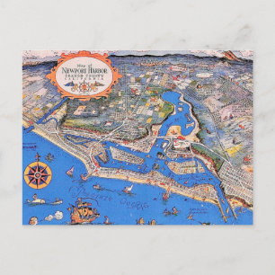 Newport Harbor CA Postkarte