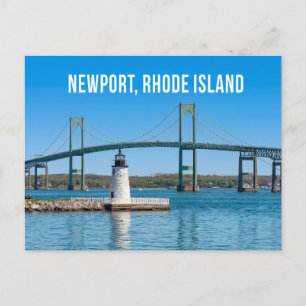 Newport Harbor Leuchtturmbrücke Rhode Island RI Postkarte