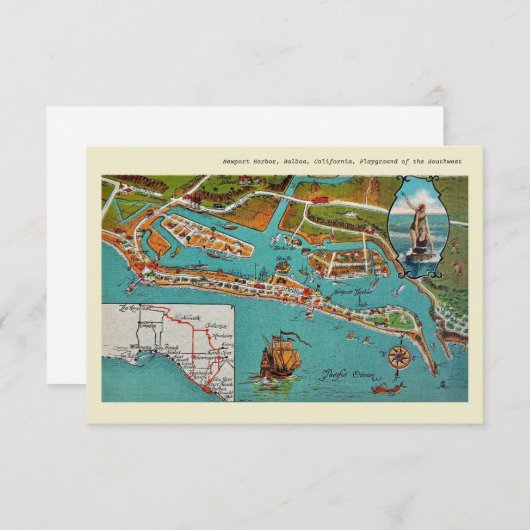Newport Harbour Note Card, 3.5" x 5" Postkarte (Vorne/Hinten)