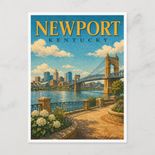 Newport Kentucky Riverfront Skyline GeoSaga Postkarte