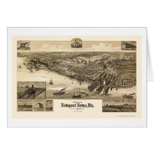 Newport-Nachrichten, panoramische Karte VA - 1891