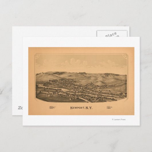 Newport, New YorkPanoramic MapNewport, NY Postkarte (Vorne/Hinten)
