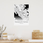 Newport News Map - Virginia - City Map Poster (Küche)