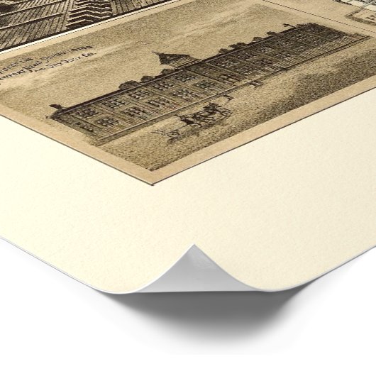 Newport News, VA Panoramic Karte - 1891 Poster (Ecke)