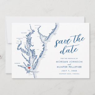 Newport News Virginia Karte Moderne Hochzeit