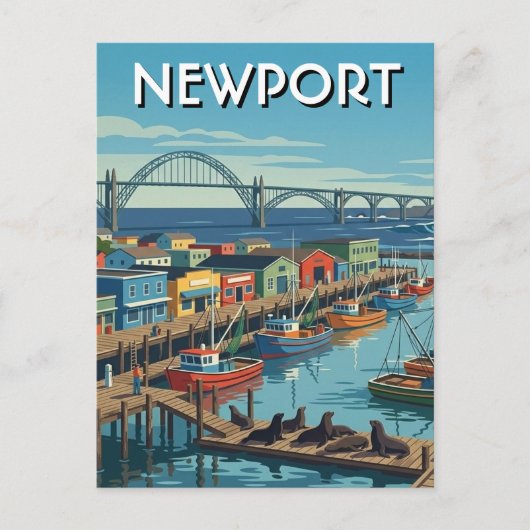 Newport Oregon-Küste Postkarte (Vorderseite)