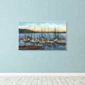 Newport, Oregon - Lachsfischerei in Yaquin Leinwanddruck (Insitu (Holzboden))